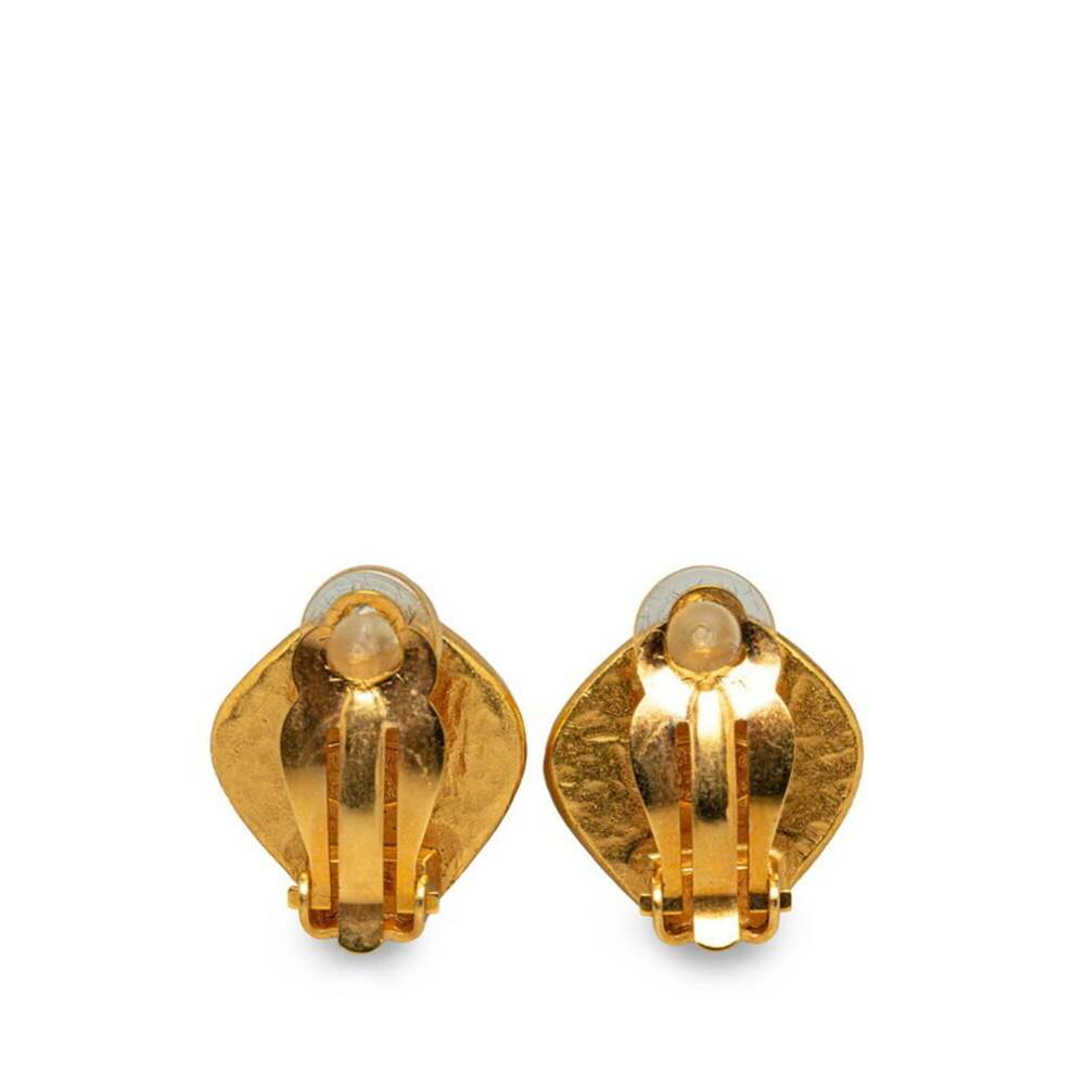 CHANEL Authentic Gold Logo Earrings - Picture 2 of 4